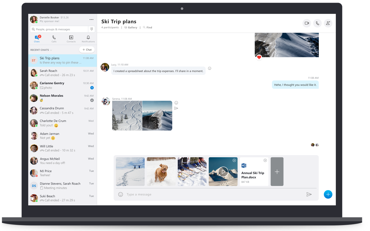 Skype introduces new draft, bookmarks, and media preview features on