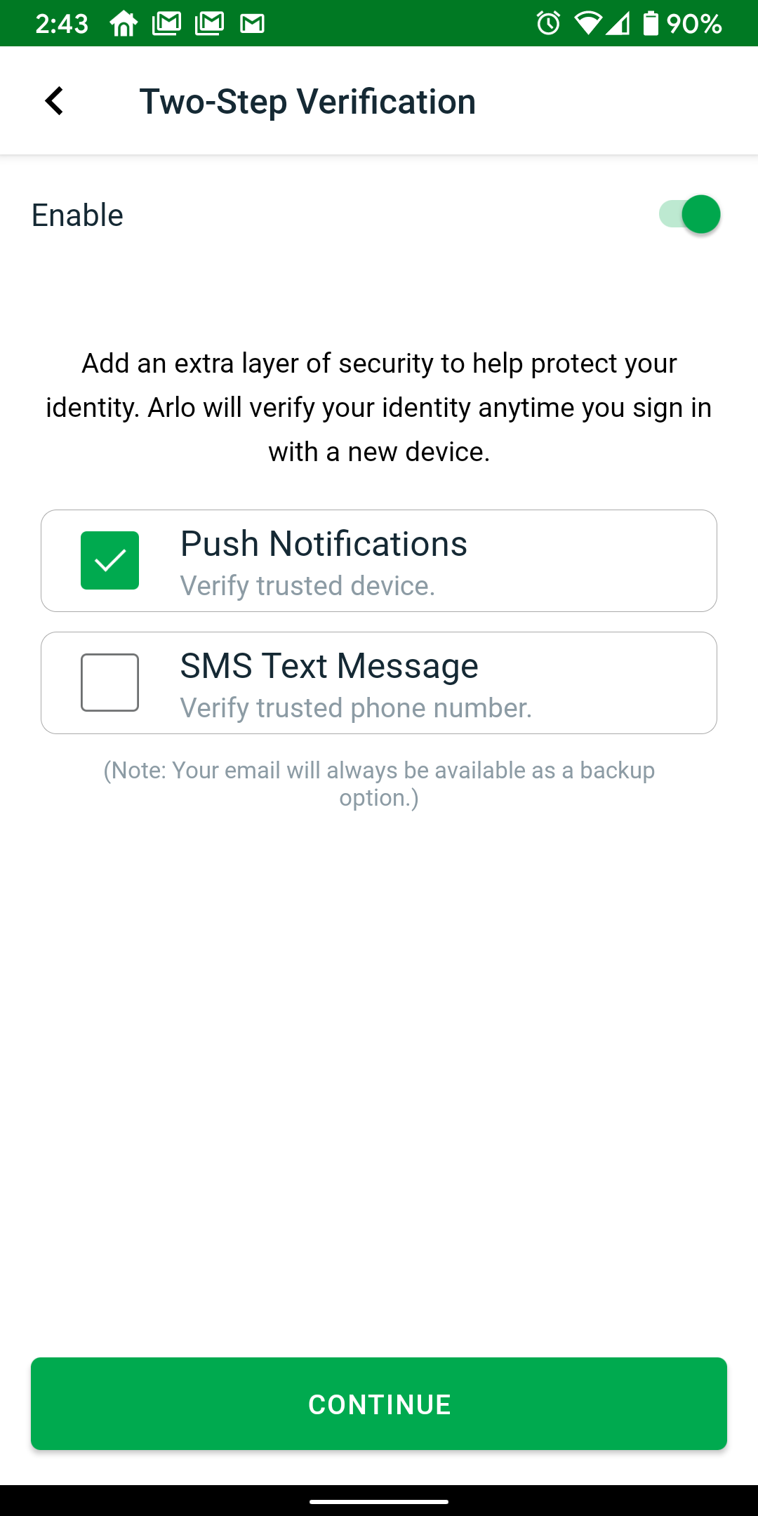 Arlo releases new Android app with two-factor authentication support