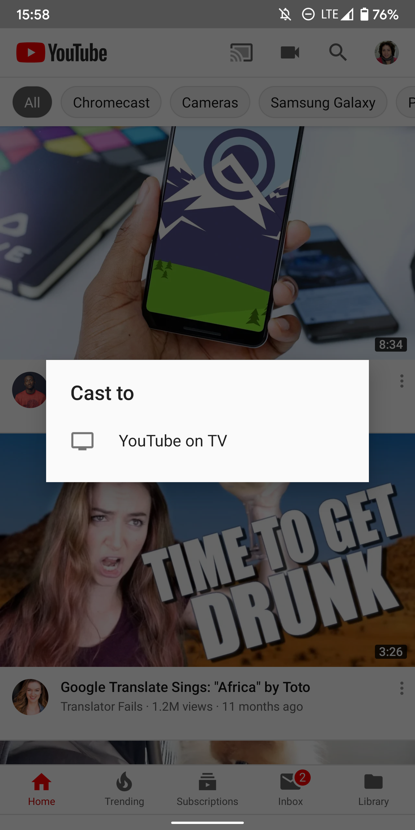 control youtube tv from phone