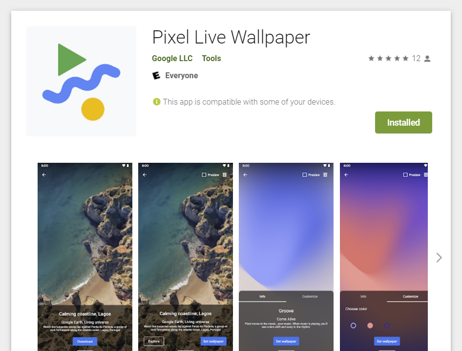 Pixel Live Wallpaper app arrives on Play Store