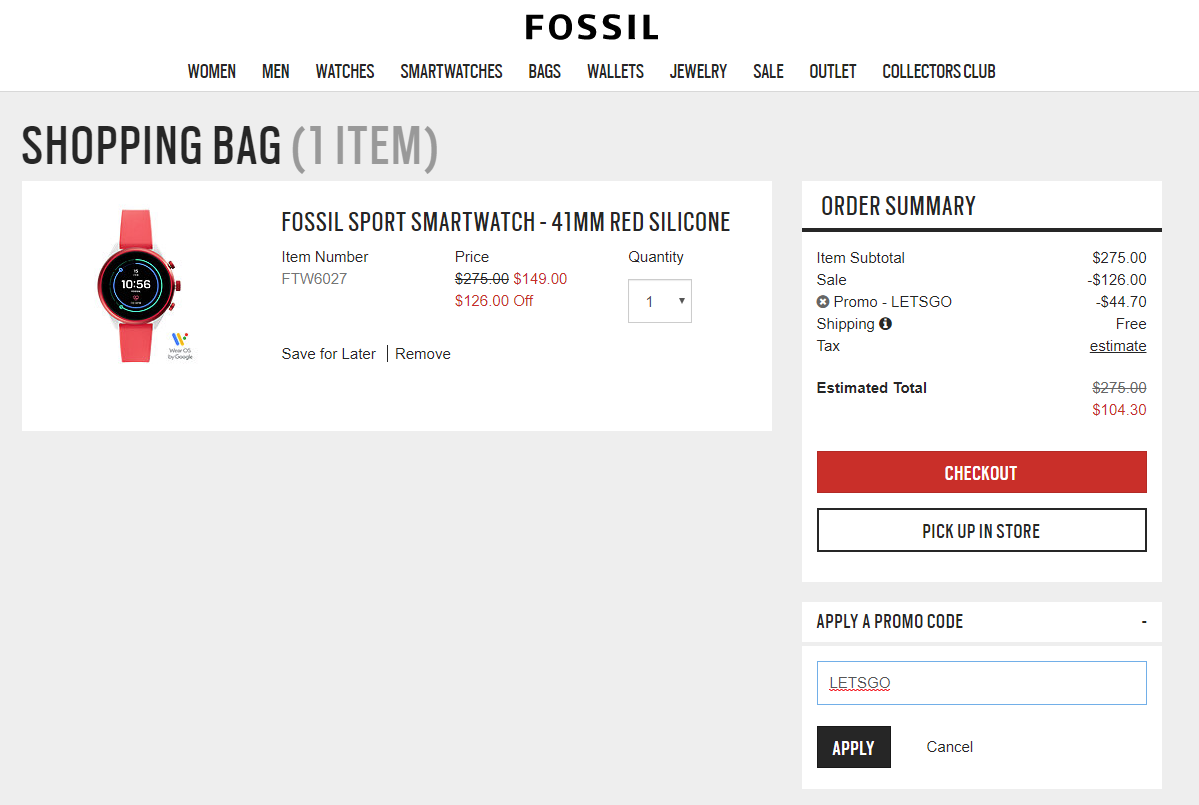 fossil sport sale