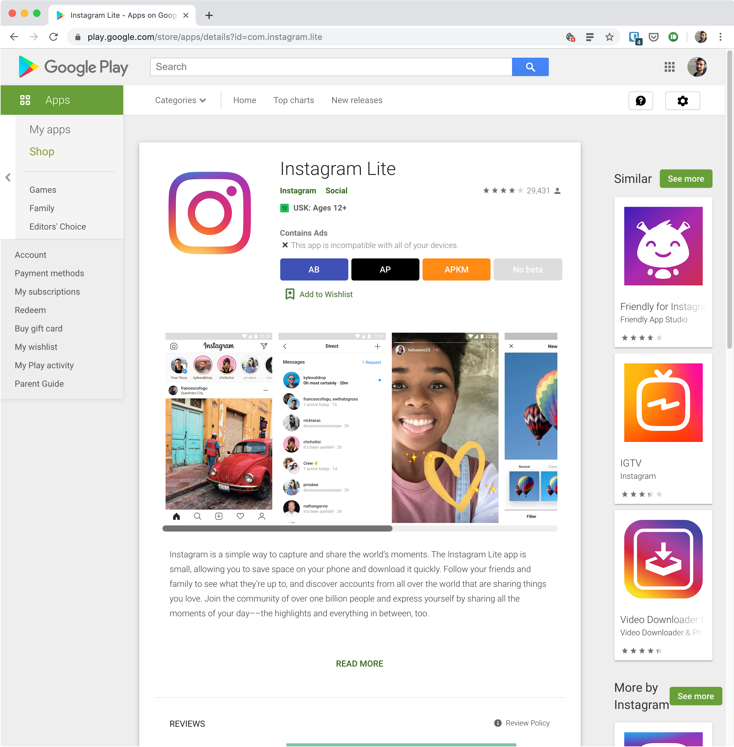 Play Store developer listings now show all apps regardless of regional