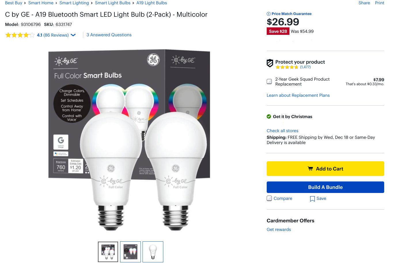 GE's multicolor CLife smart bulbs pair perfectly with Assistant speakers, snatch a pair for