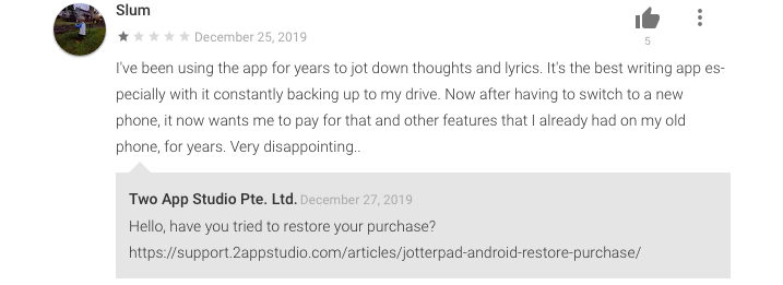 Excellent Writing App Jotterpad Switches To Subscriptions For Cloud Sync Ignores Users Who Paid For One Time Unlock