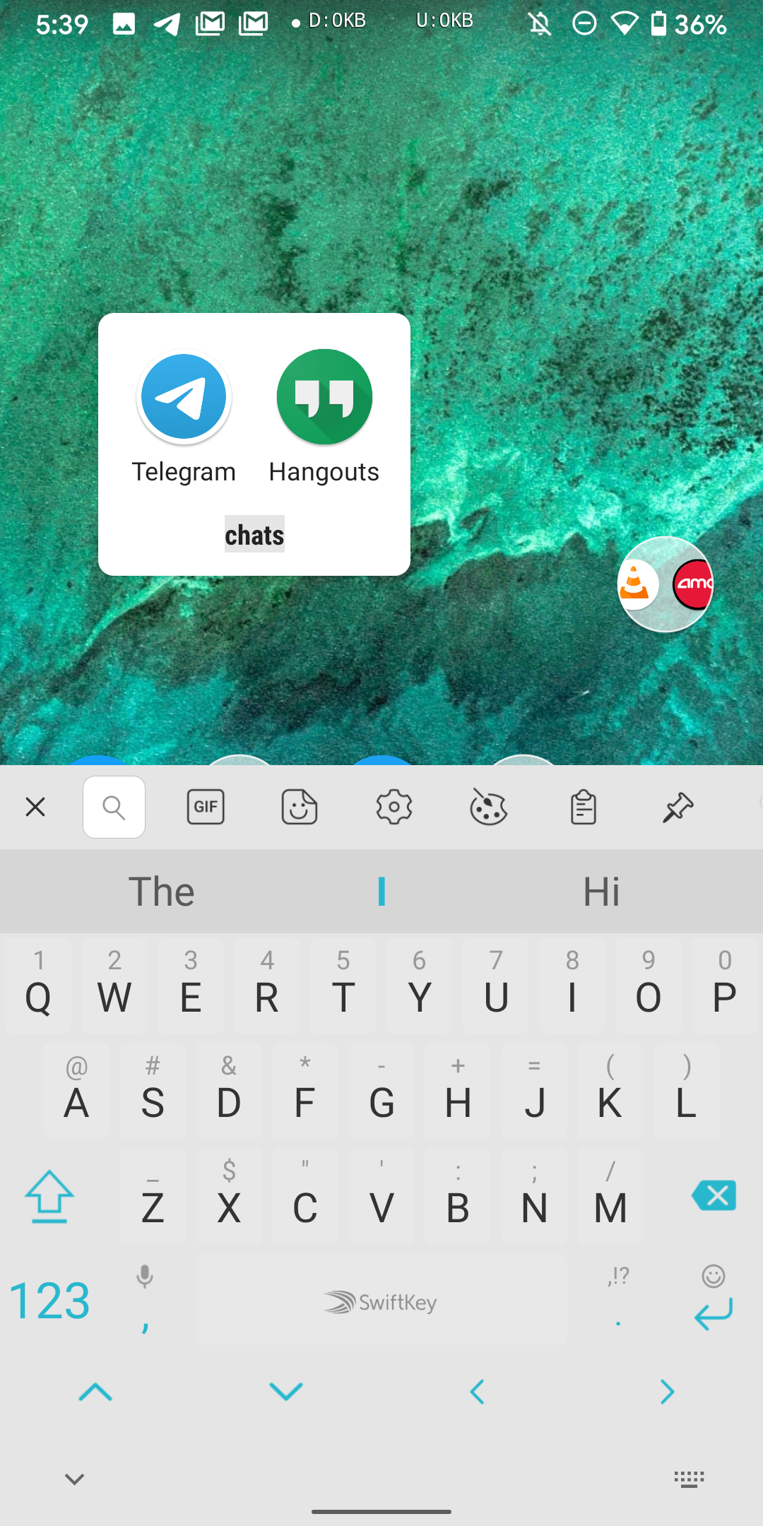 Folder name suggestion recommending chat for Telegram and Hangouts in a folder