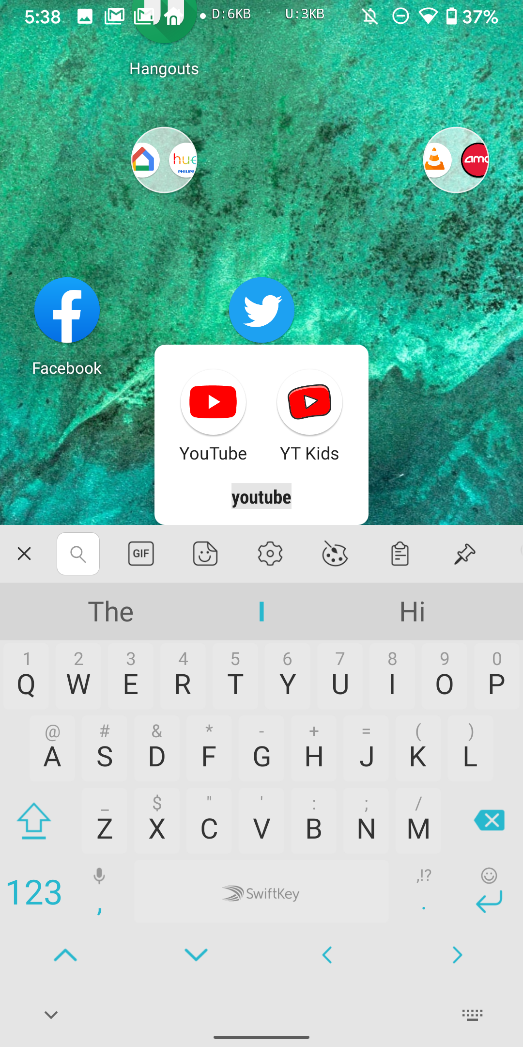 Folder name suggestion recommending youtube for YouTube and YT kids in a folder