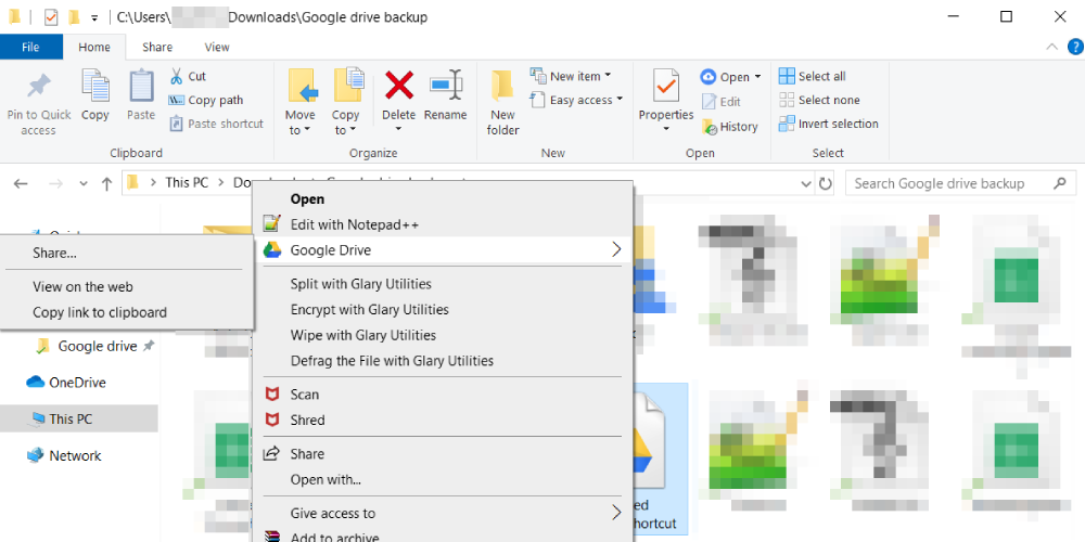 turn off google drive quick access