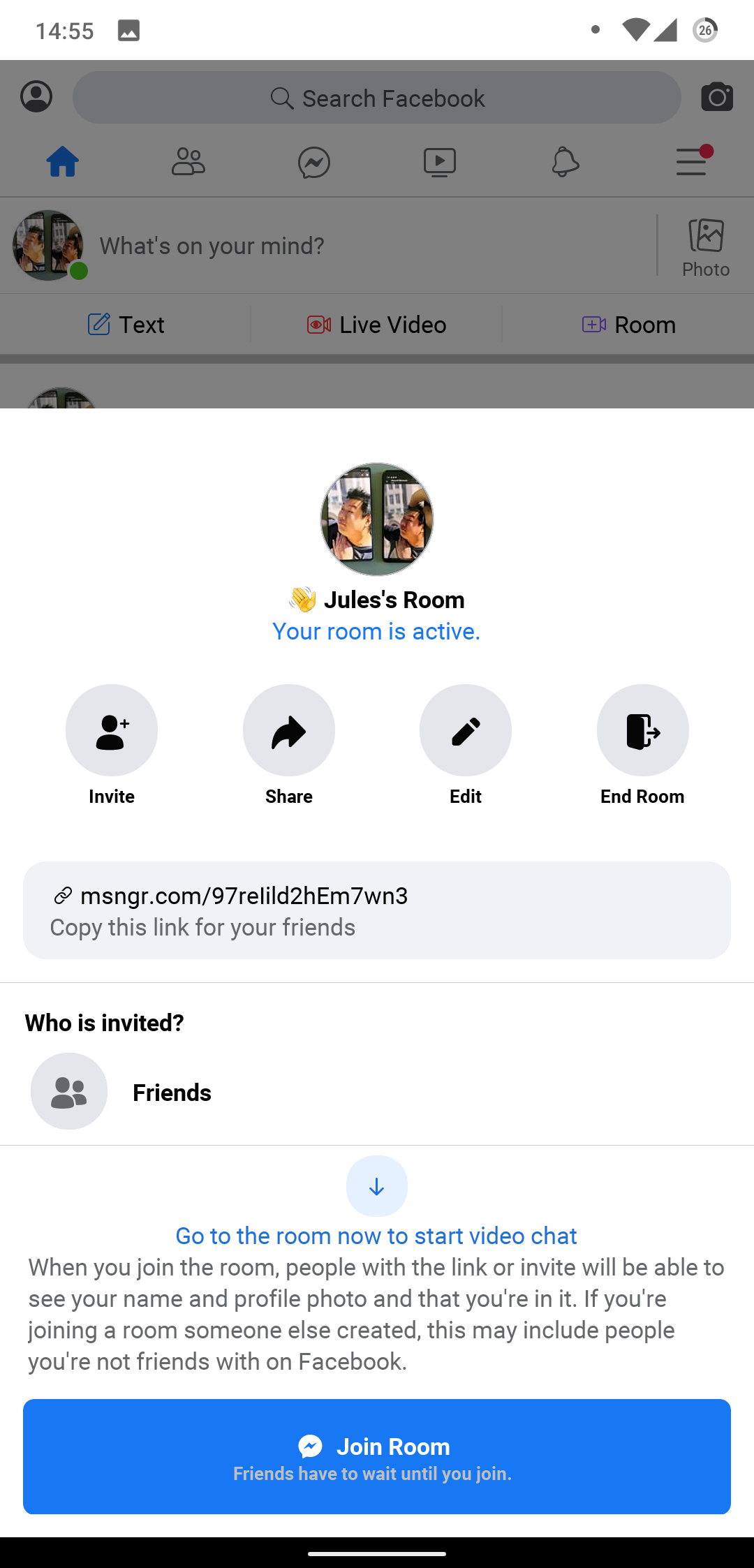 Here's where you can find Messenger Rooms in Facebook and Instagram