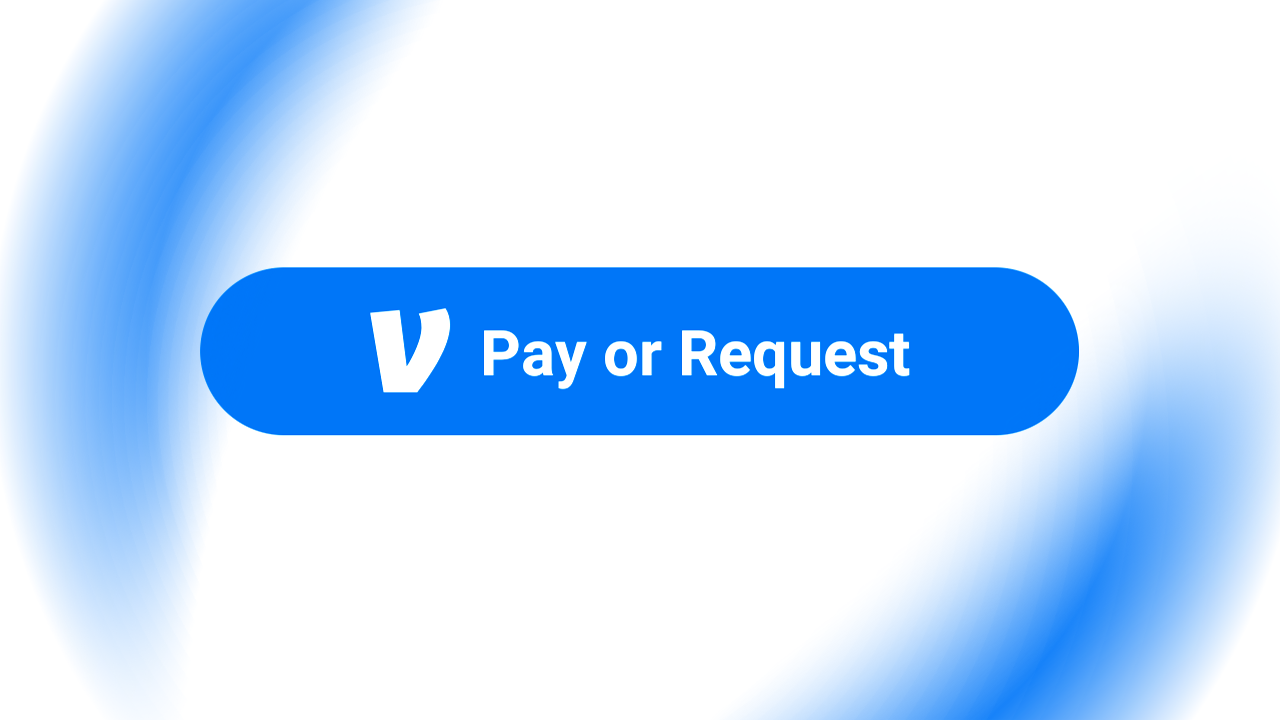 A pay or request payment button with the Venmo logo on a background
