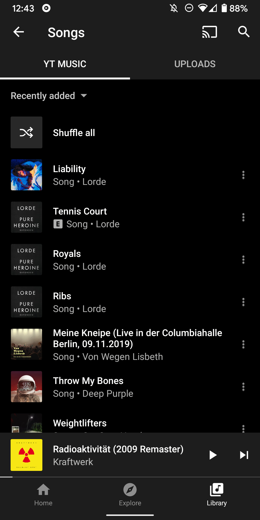 play youtube music downloaded songs