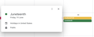 Google makes Juneteenth an official Google Calendar holiday Google makes Juneteenth an official Google Calendar holiday