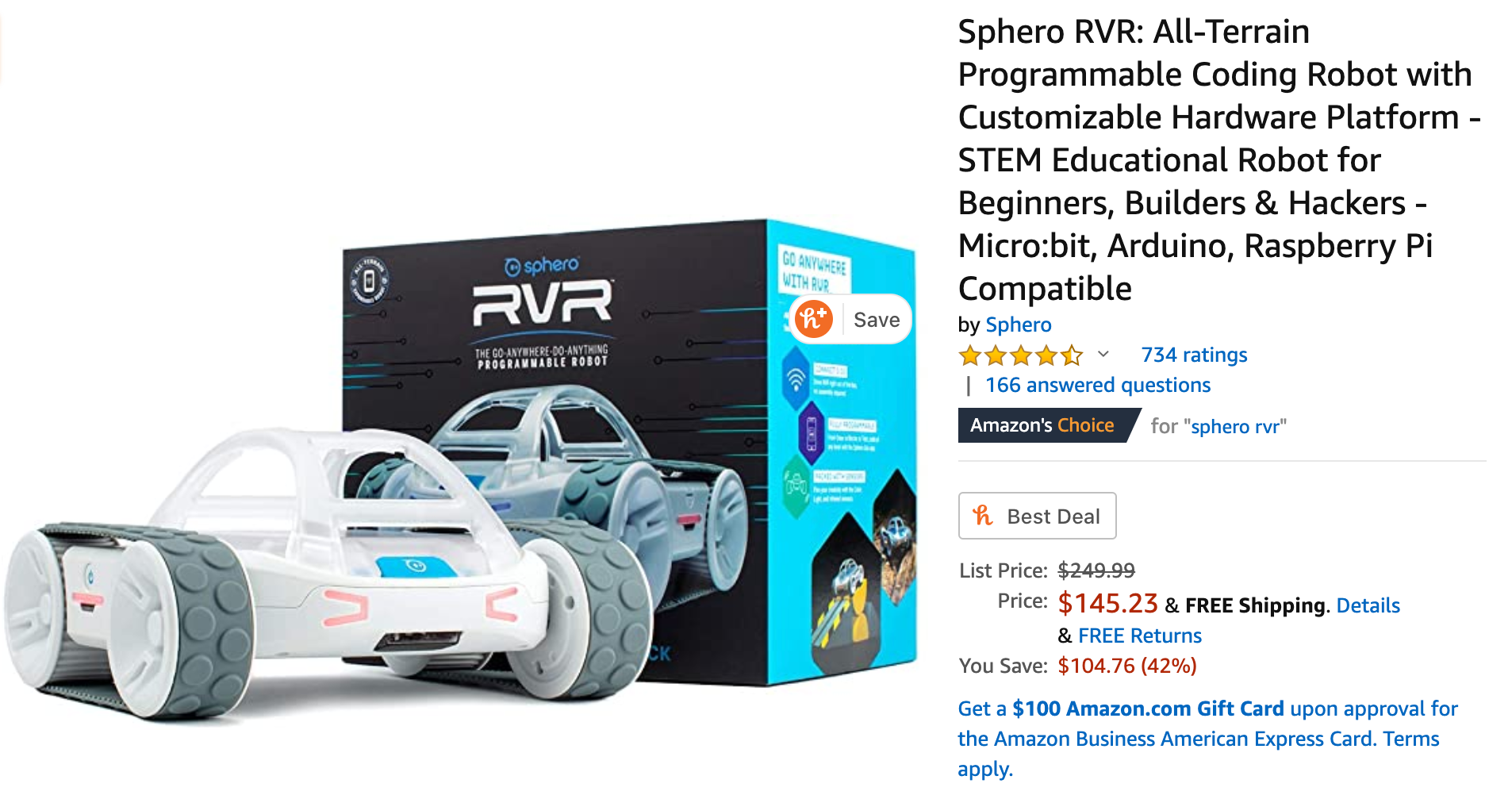 The Sphero RVR all-terrain tank robot is marked down to $145 The Sphero RVR all-terrain tank robot is marked down to $145