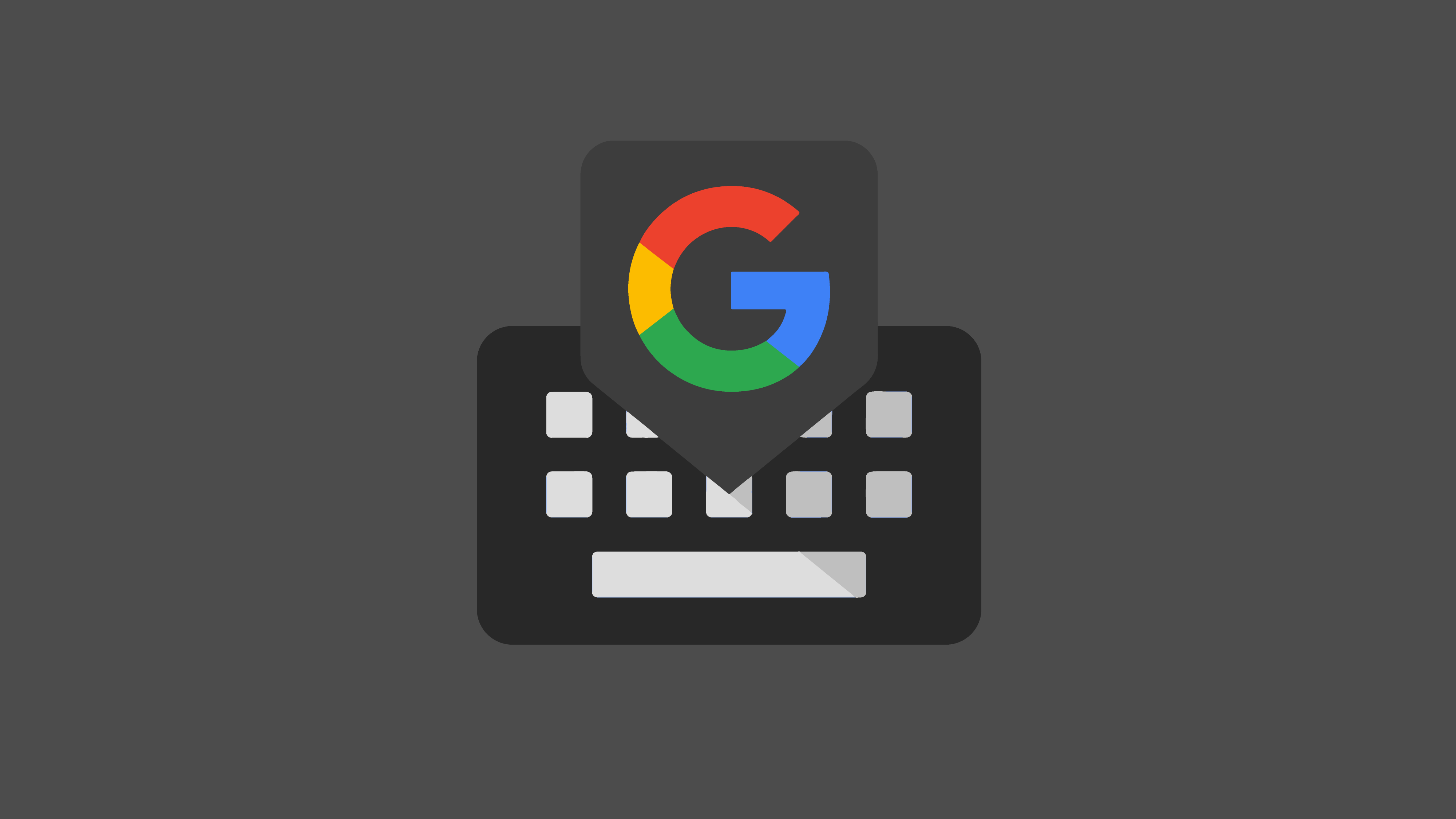 The Google logo on top of a drawing of a keyboard