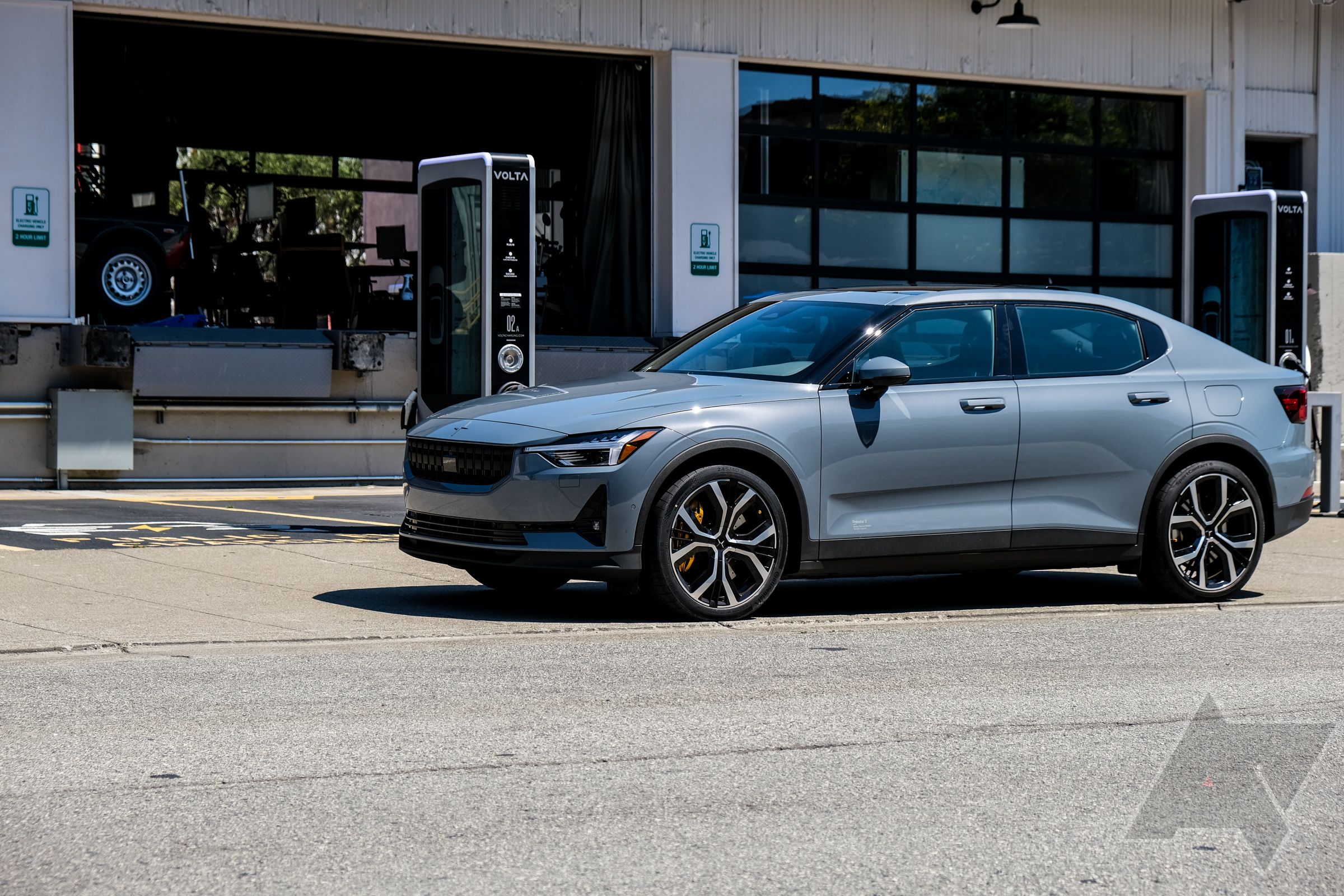 Polestar 2 car sitting in front of a charging station
