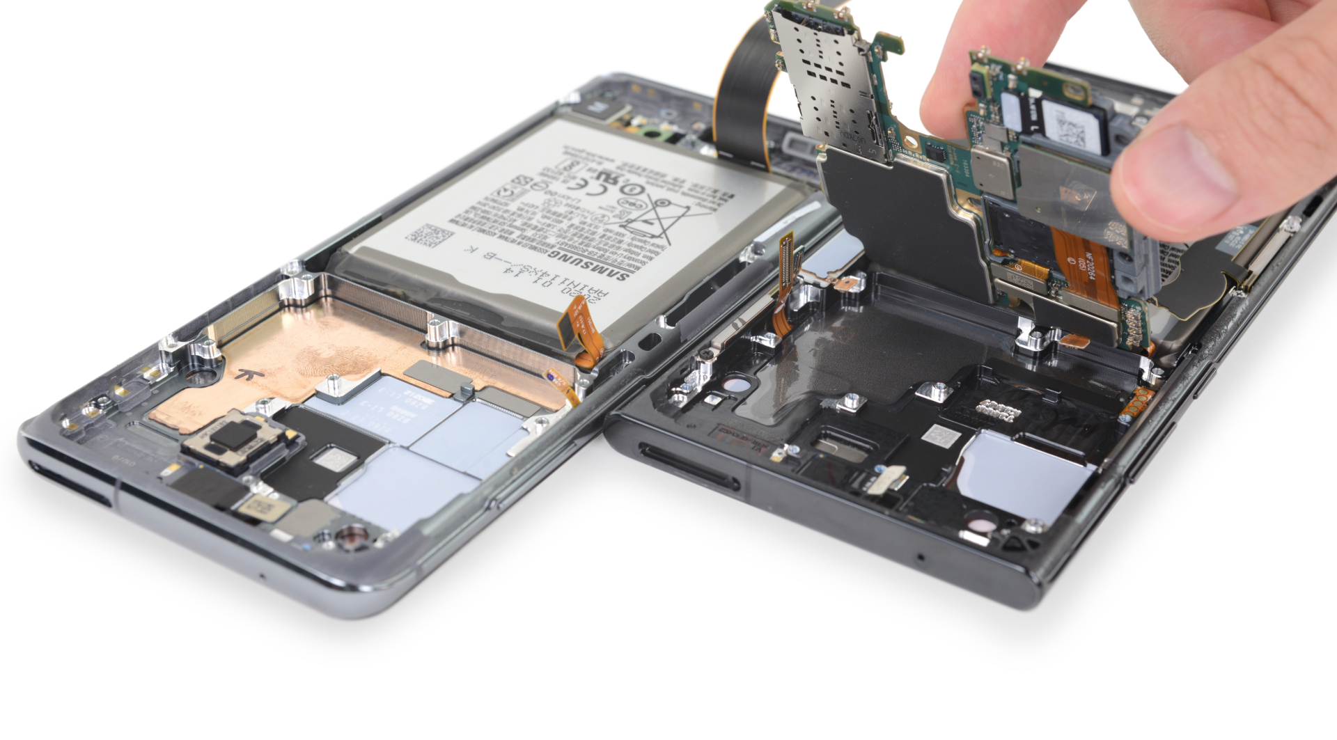 The S20 Ultra and Note 20 Ultra disassembled by iFixit.