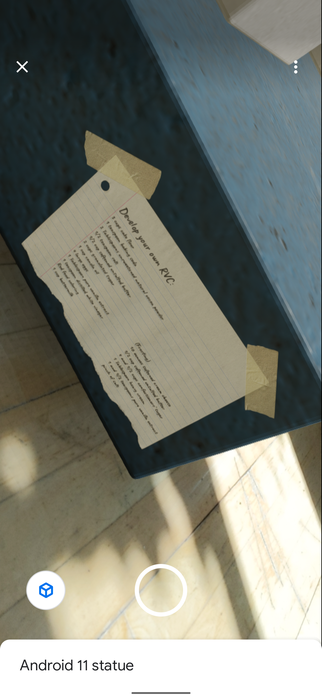 Boring-up your living room with Google's Android 11 statue, now in AR