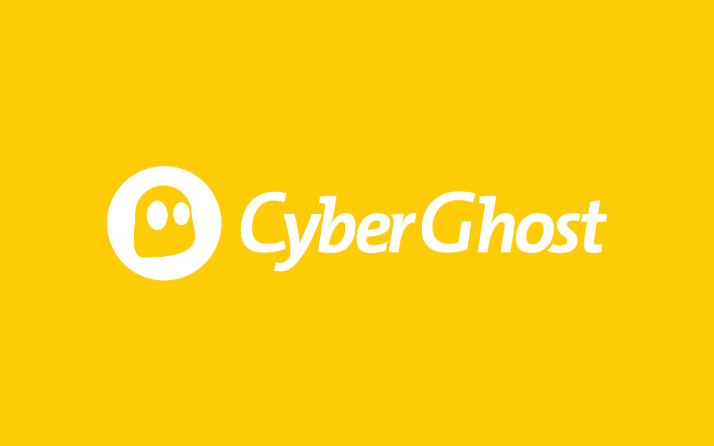 CyberGhost logo on yellow background