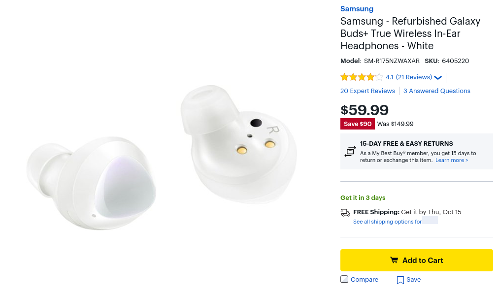 refurbished galaxy buds plus