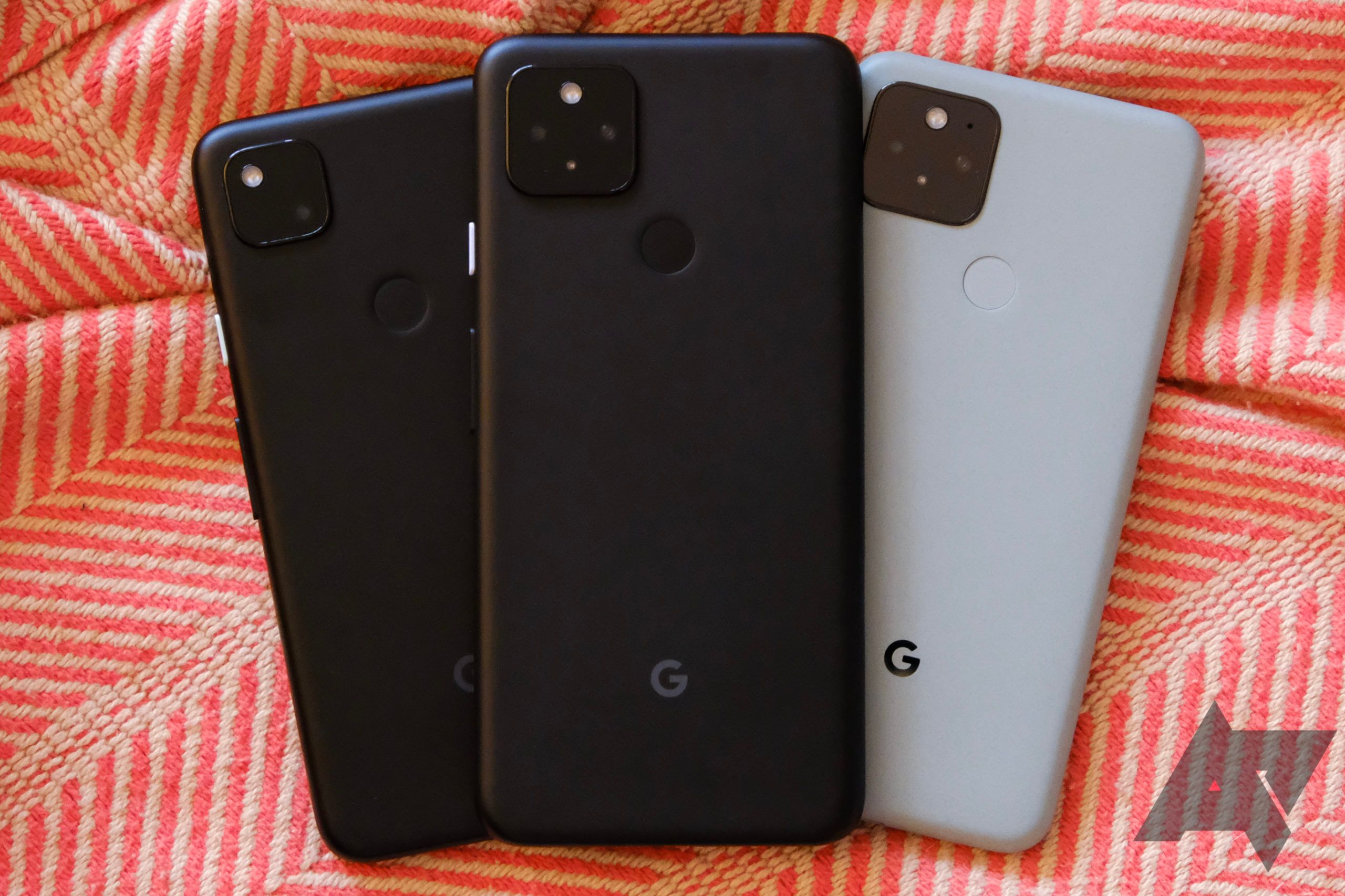 Google Pixel 4a, Pixel 4a 5G, and Pixel 5 stack