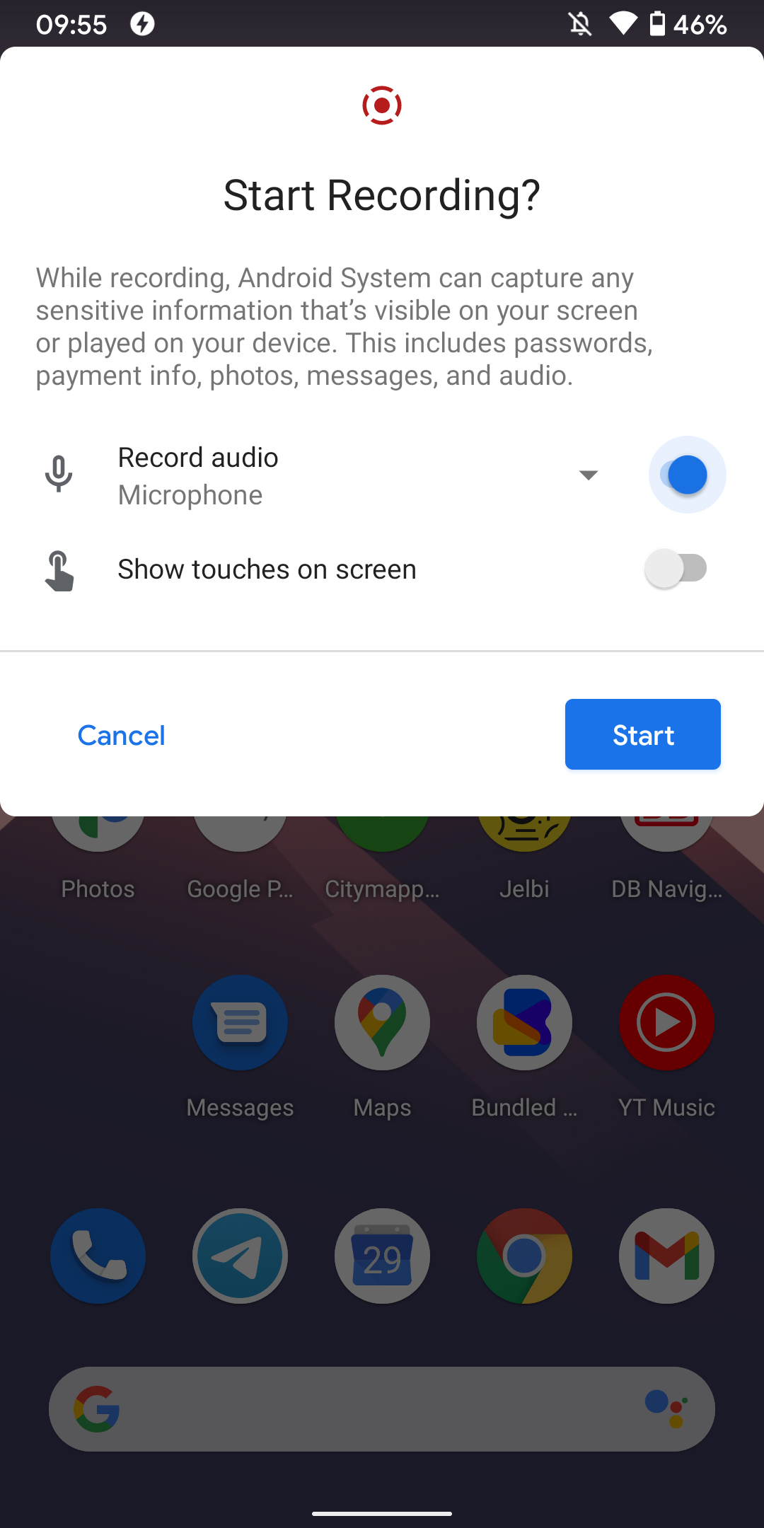 Tip Android 11's builtin screen recorder also works for voice calls