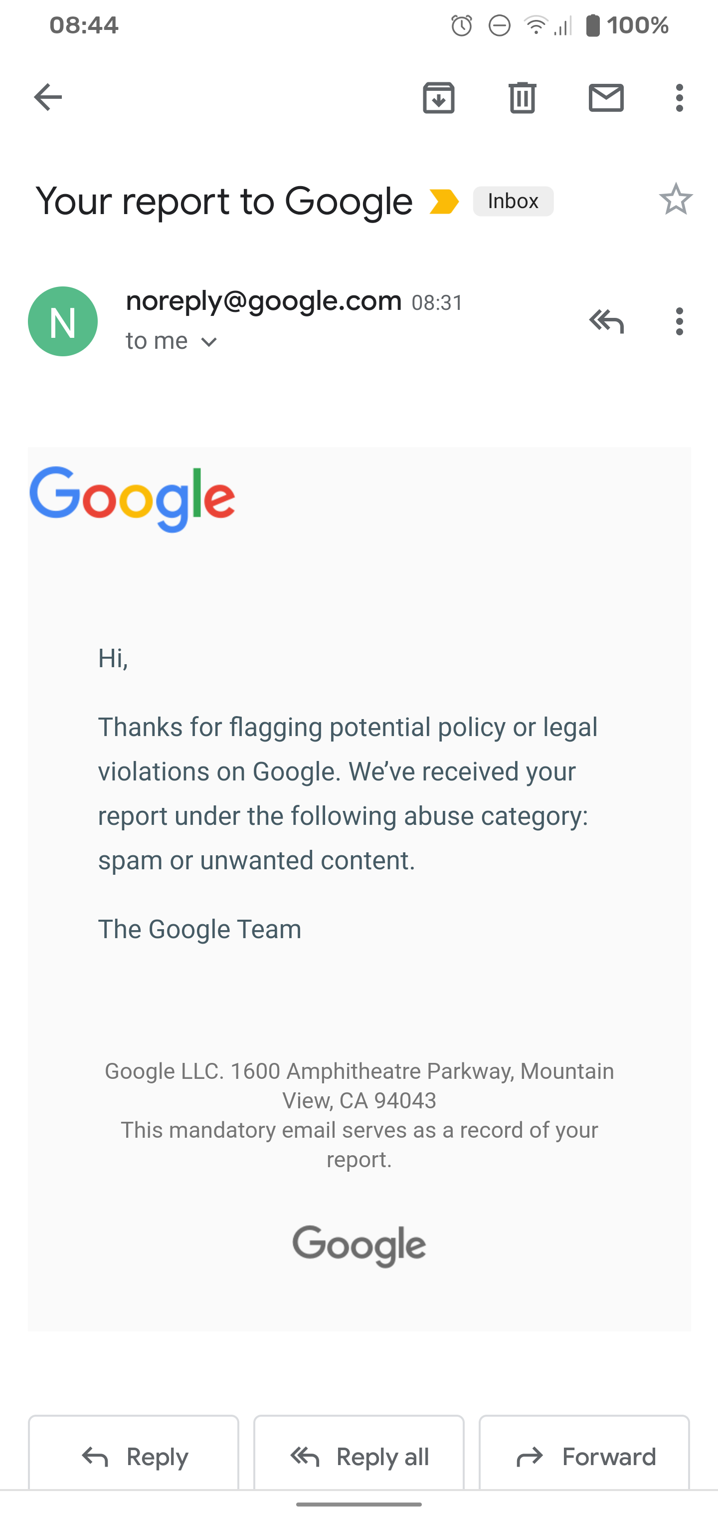 Spam in Calendar, Drive, and Photos will always be an issue if Google