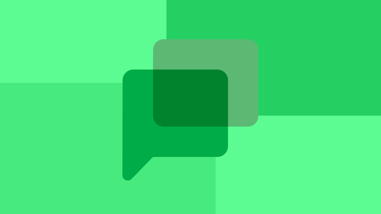 The Google Chat logos agains a green background