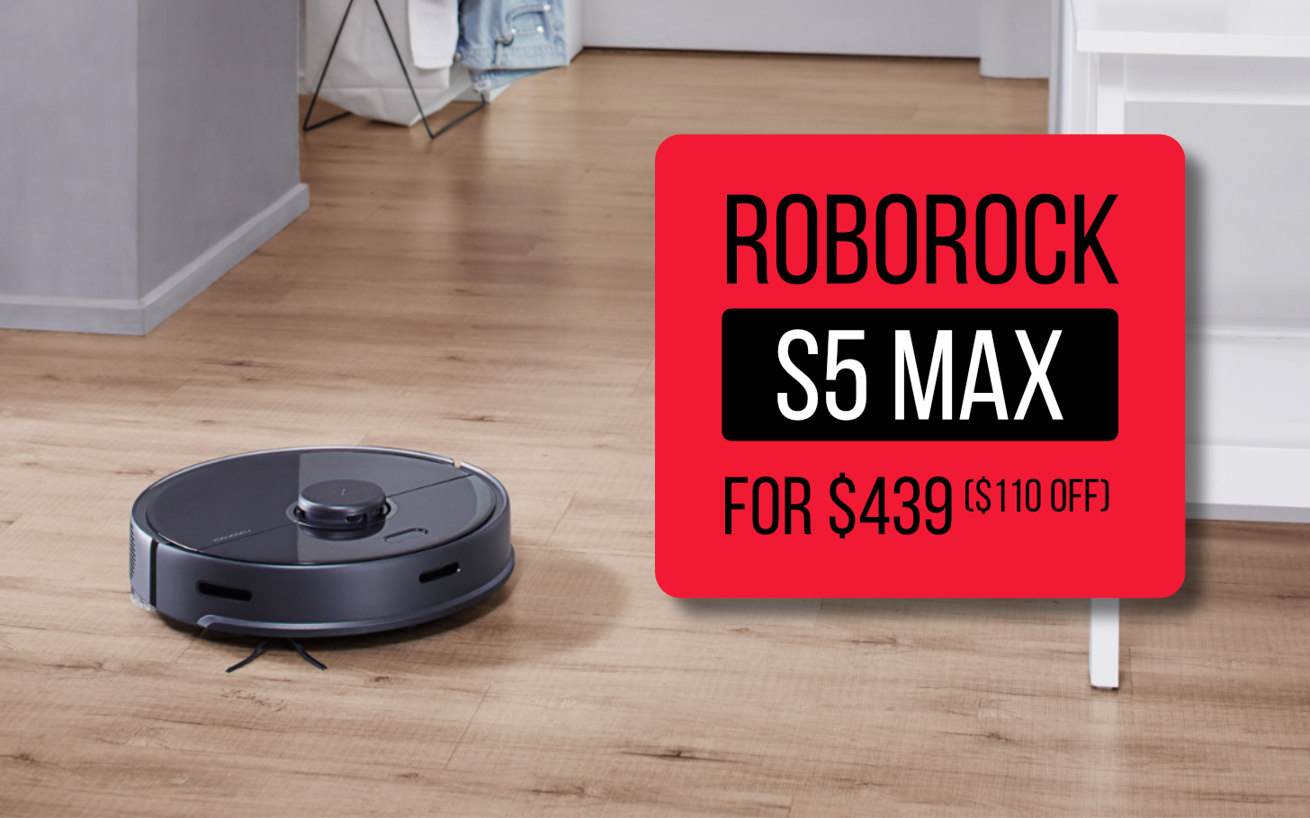 The Roborock S5 Max Smart Vacuum Drops, Black Friday Deals Laminate Flooring