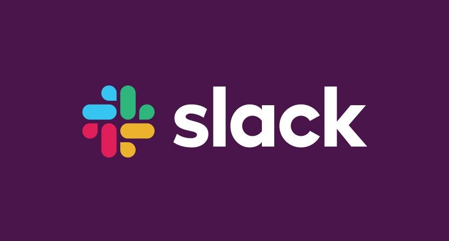 The Slack logo and the words