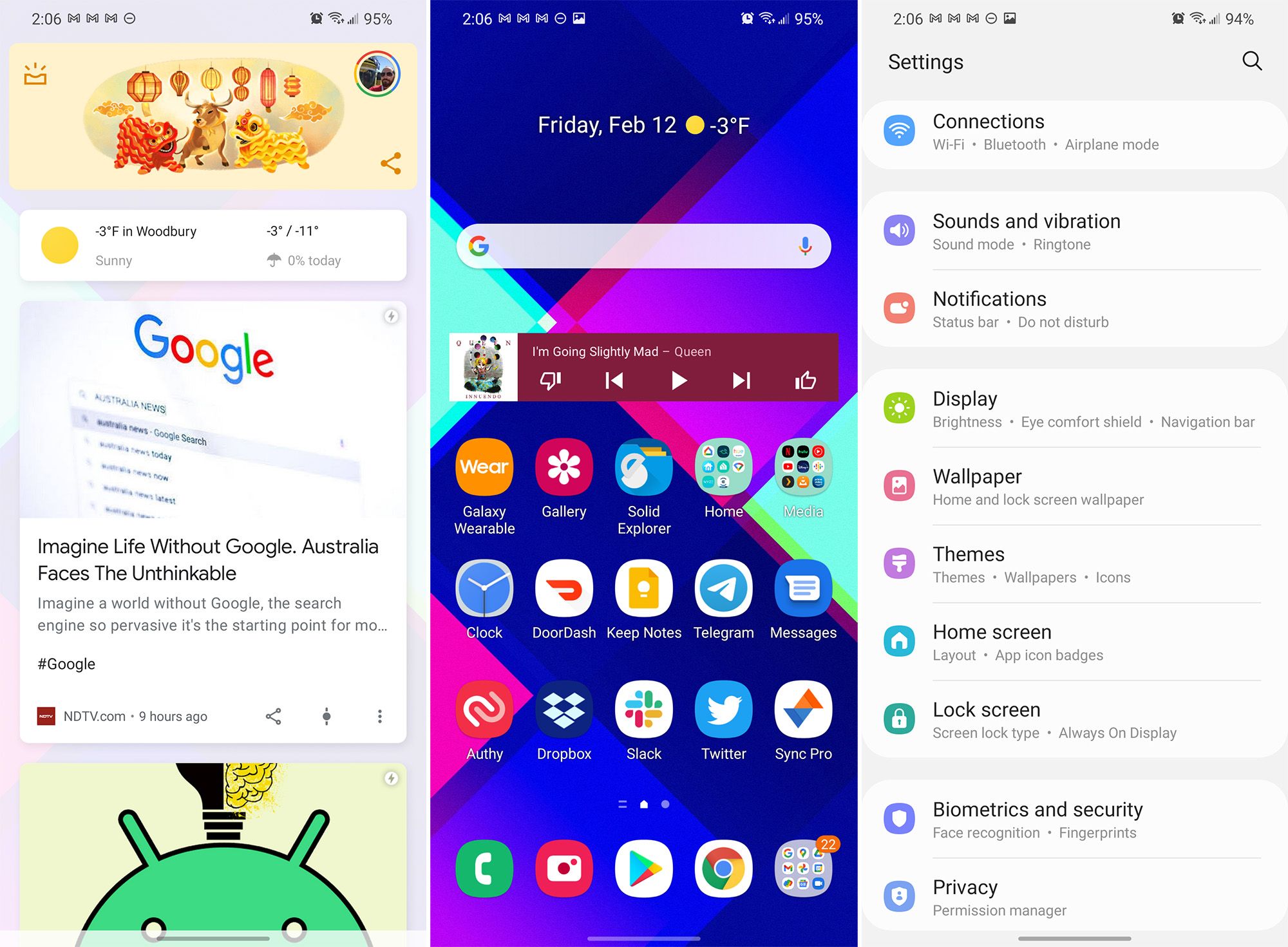 one ui 3.1 google feed