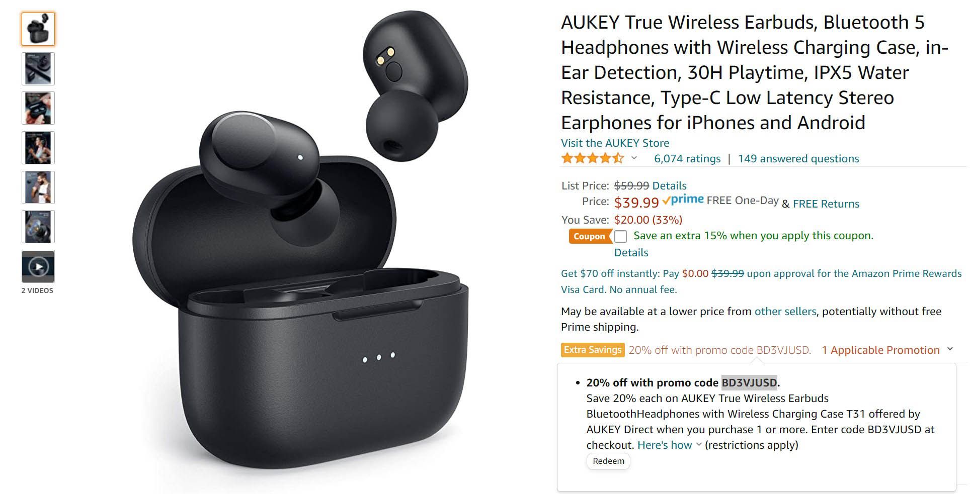 Get a pair of true wireless earbuds 