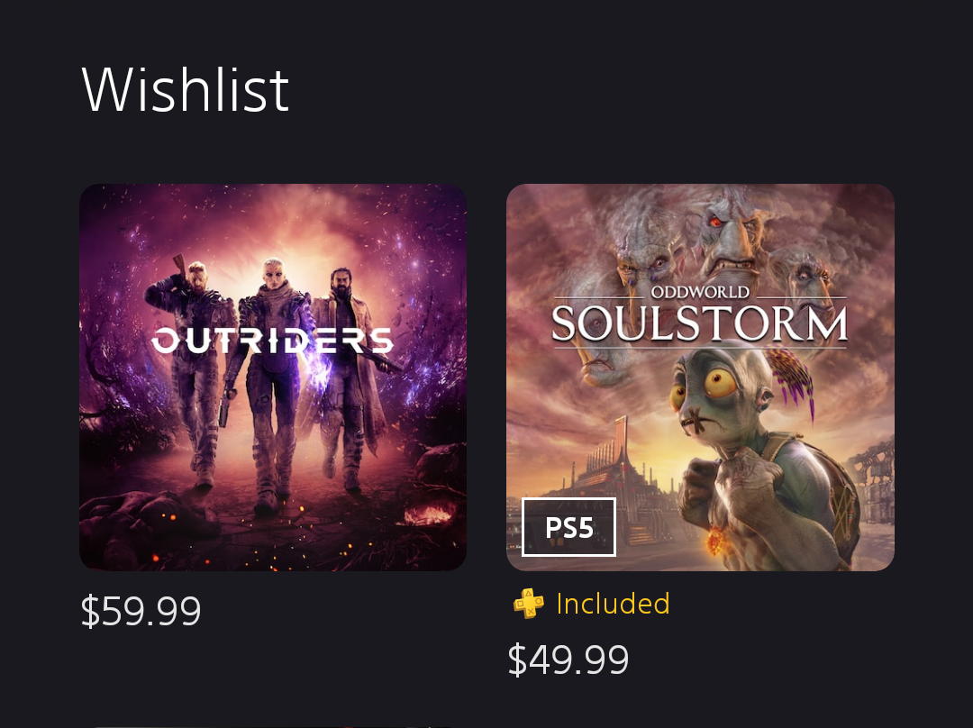 PS5 Adds Wishlists to PS Store