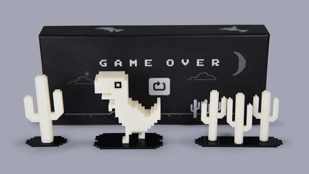 Chrome Dino – Offline T-Rex - Chrome Dinosaur - Magnet