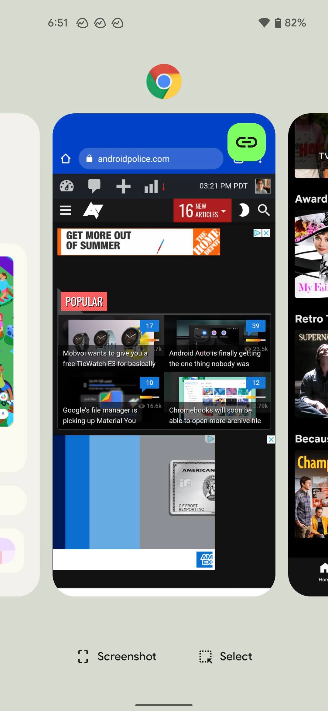 You can share links directly from the Recents menu in Android 12 Beta 3
