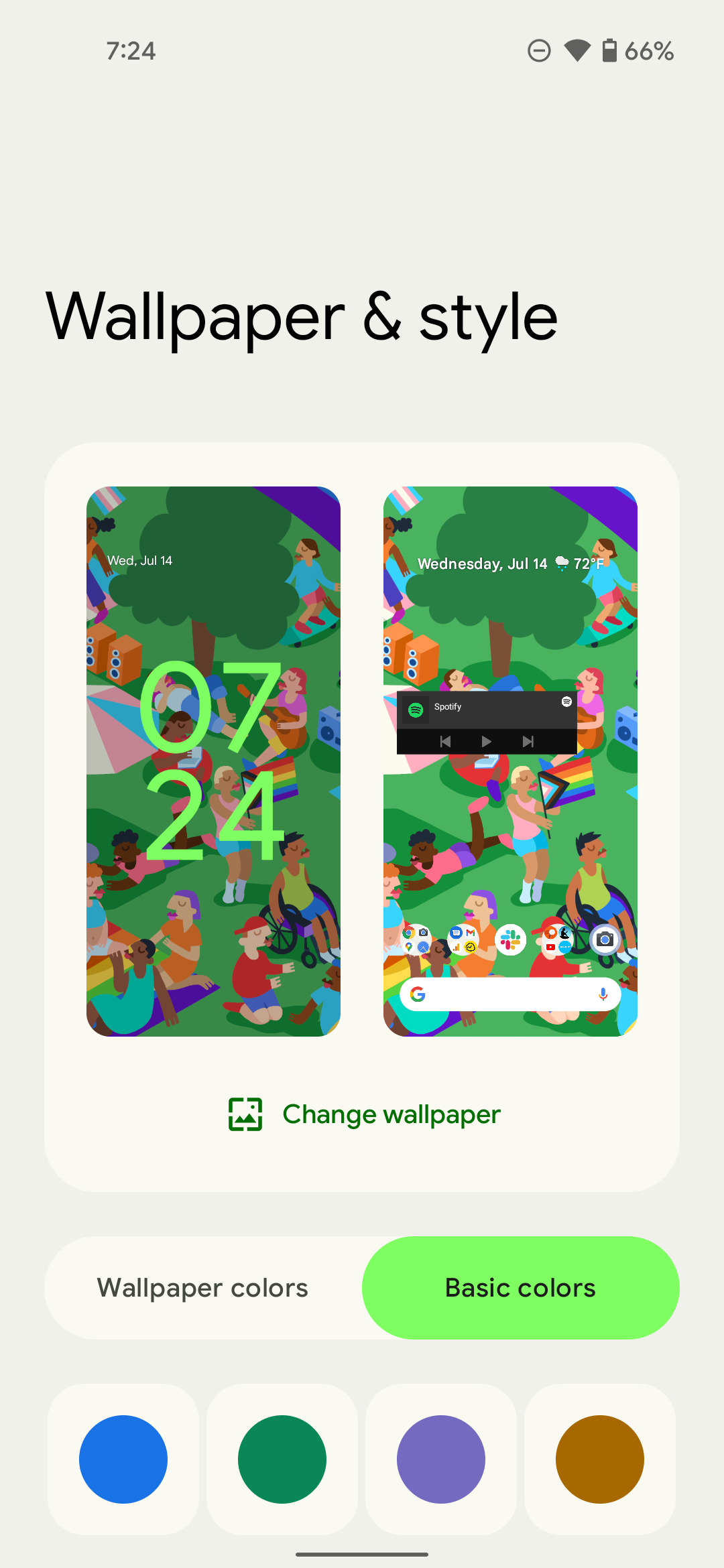 Change wallpapers on a Google Pixel phone