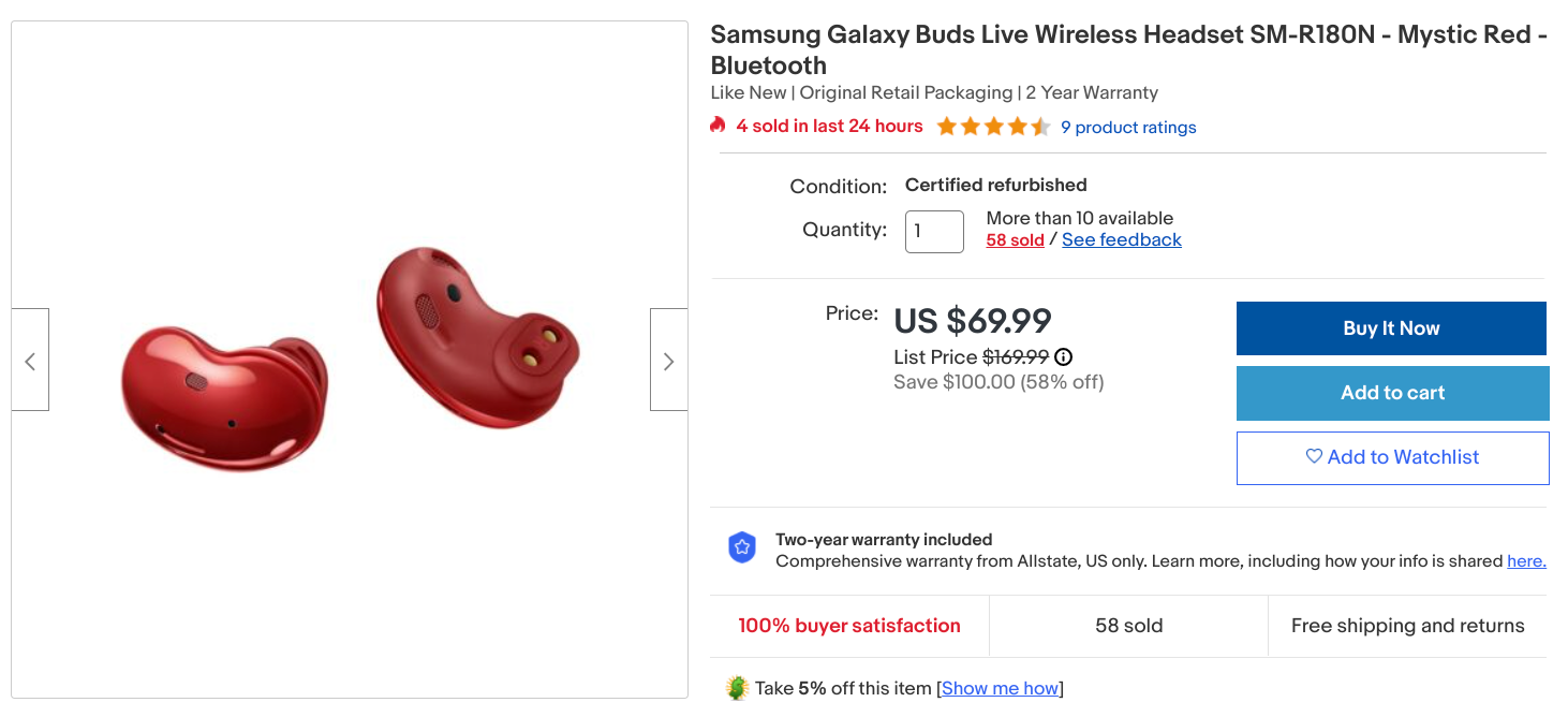 samsung galaxy buds refurbished