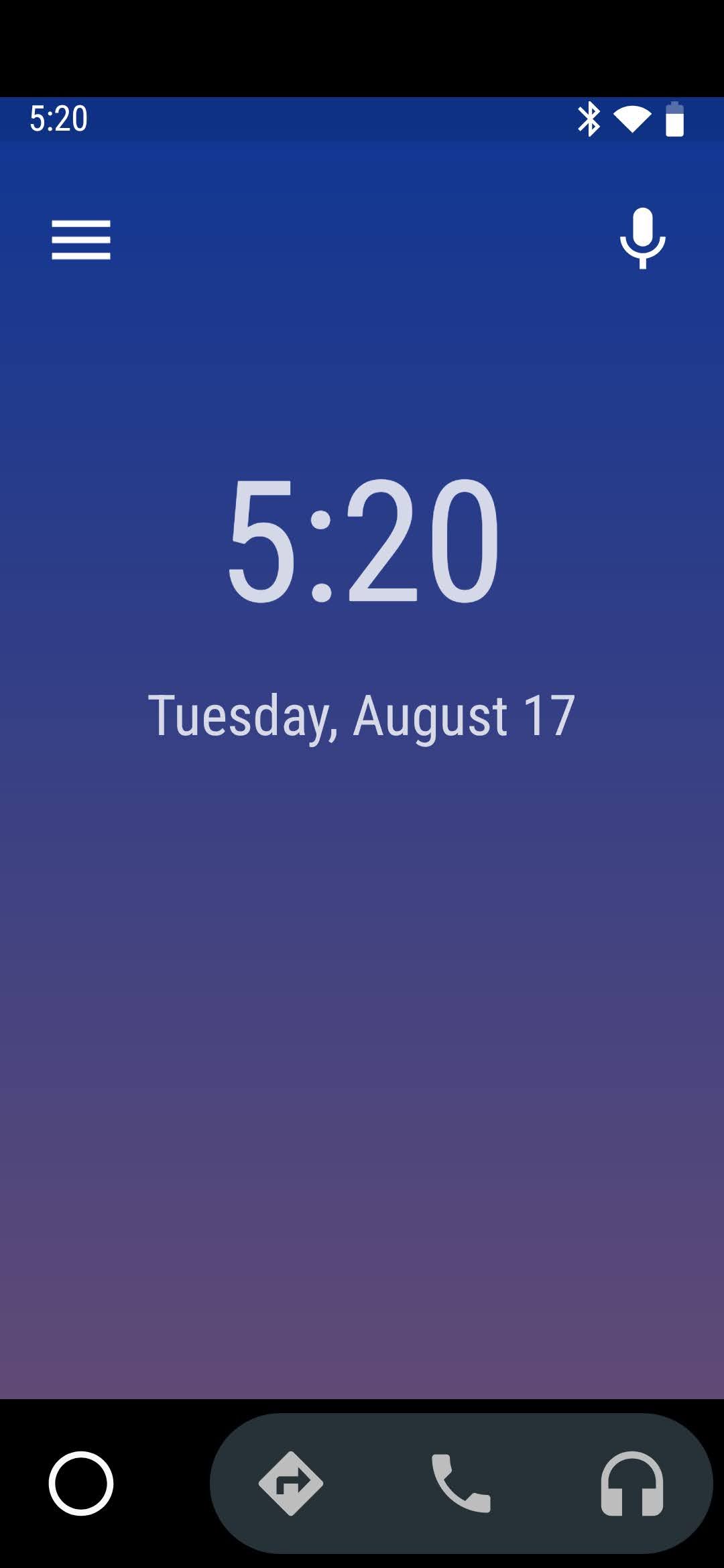 Screenshot lama Android Auto untuk layar ponsel.