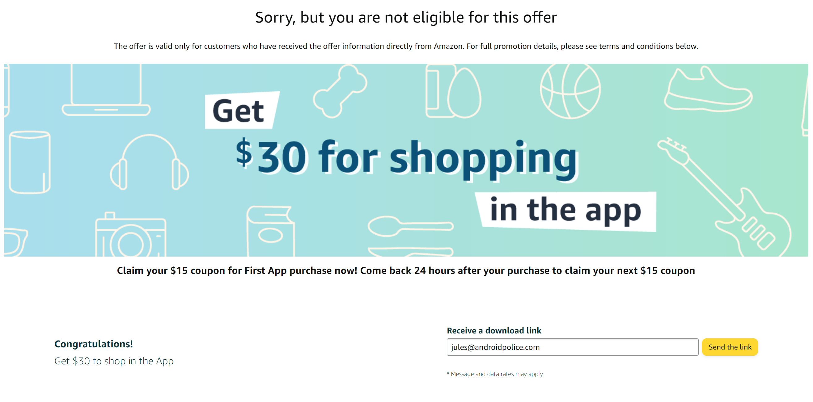 Coupon for amazon app
