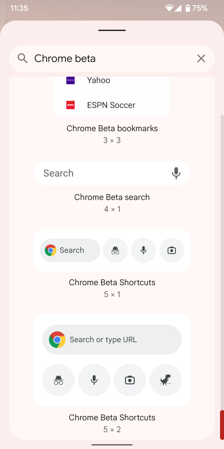 Chrome ya prueba nuevos widgets a lo Android 12