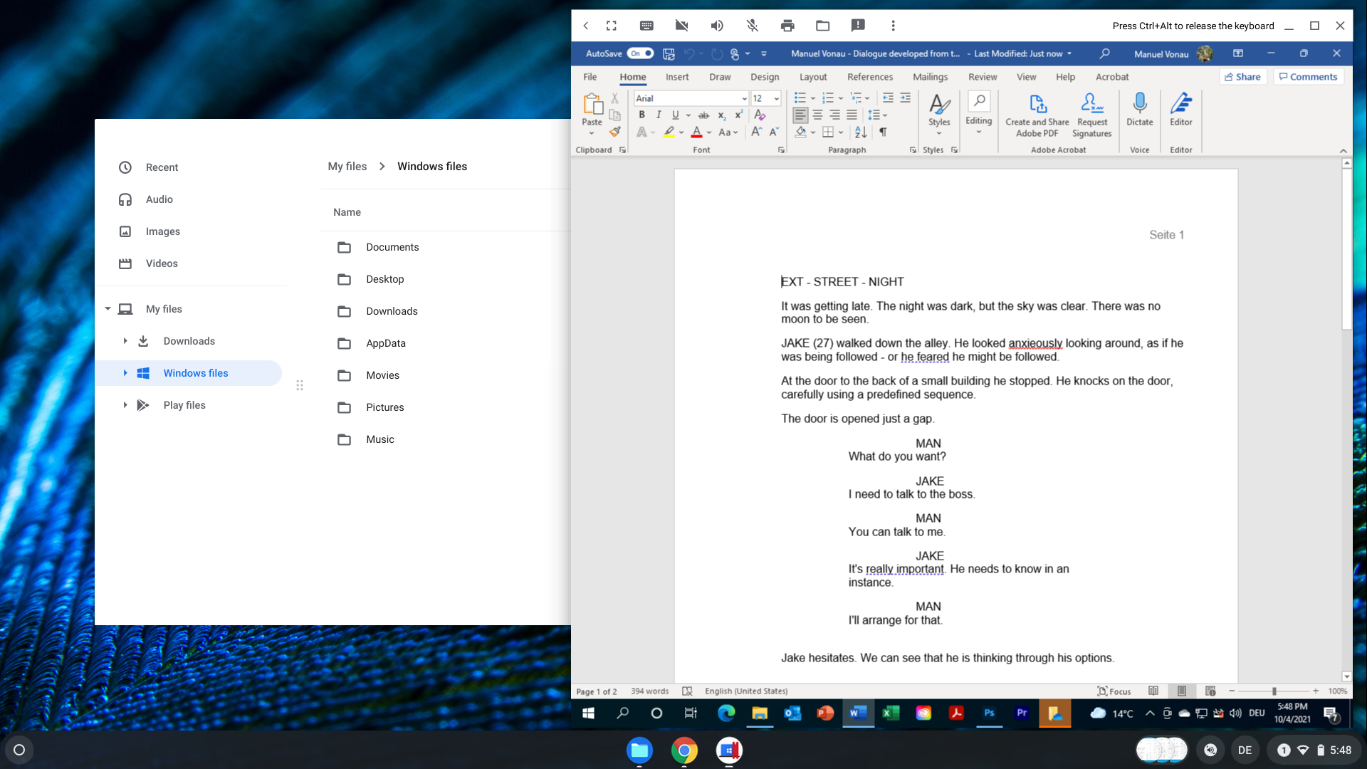 Parallels on Chrome OS Microsoft Word