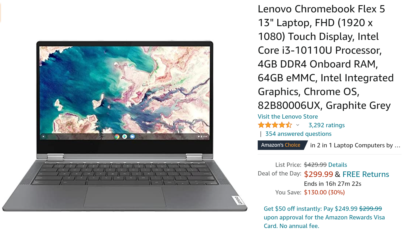 This 13" Lenovo convertible Chromebook is back down to its lowest price