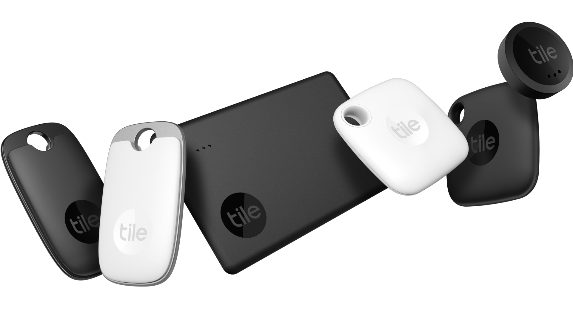 row of white and black tracking tools for devices