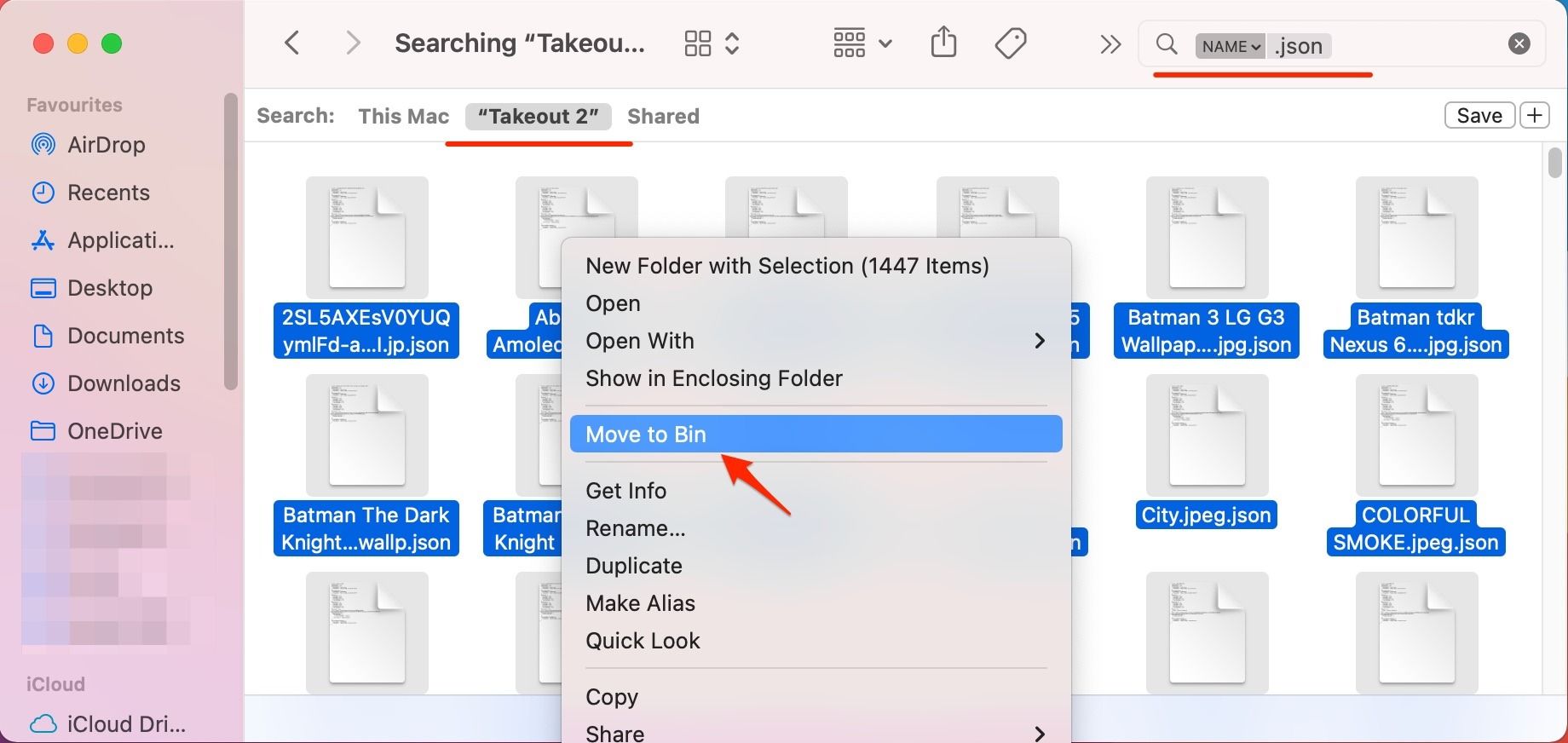 Deleting JSON files from Google Photos Takeout folder