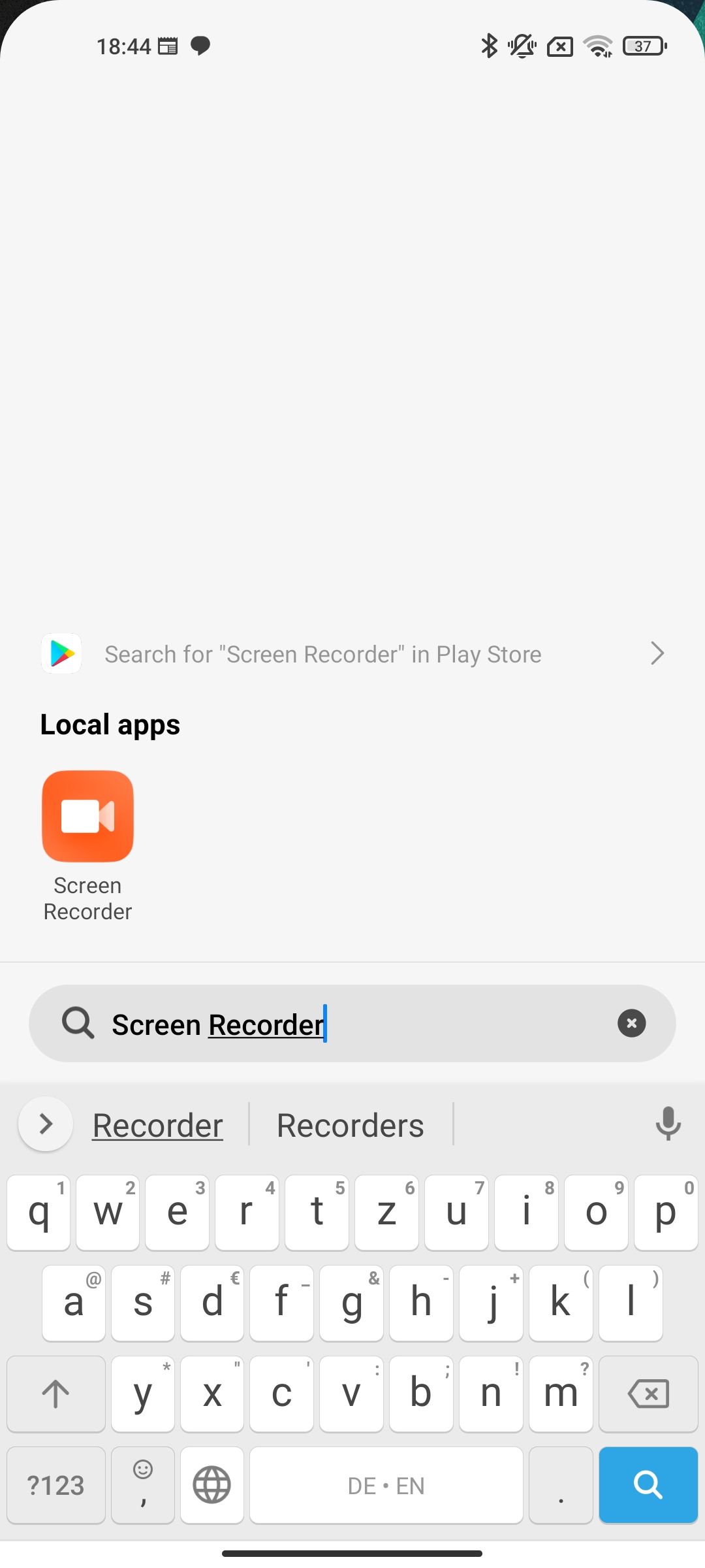 screenshot of app search screen on xiaomi phone