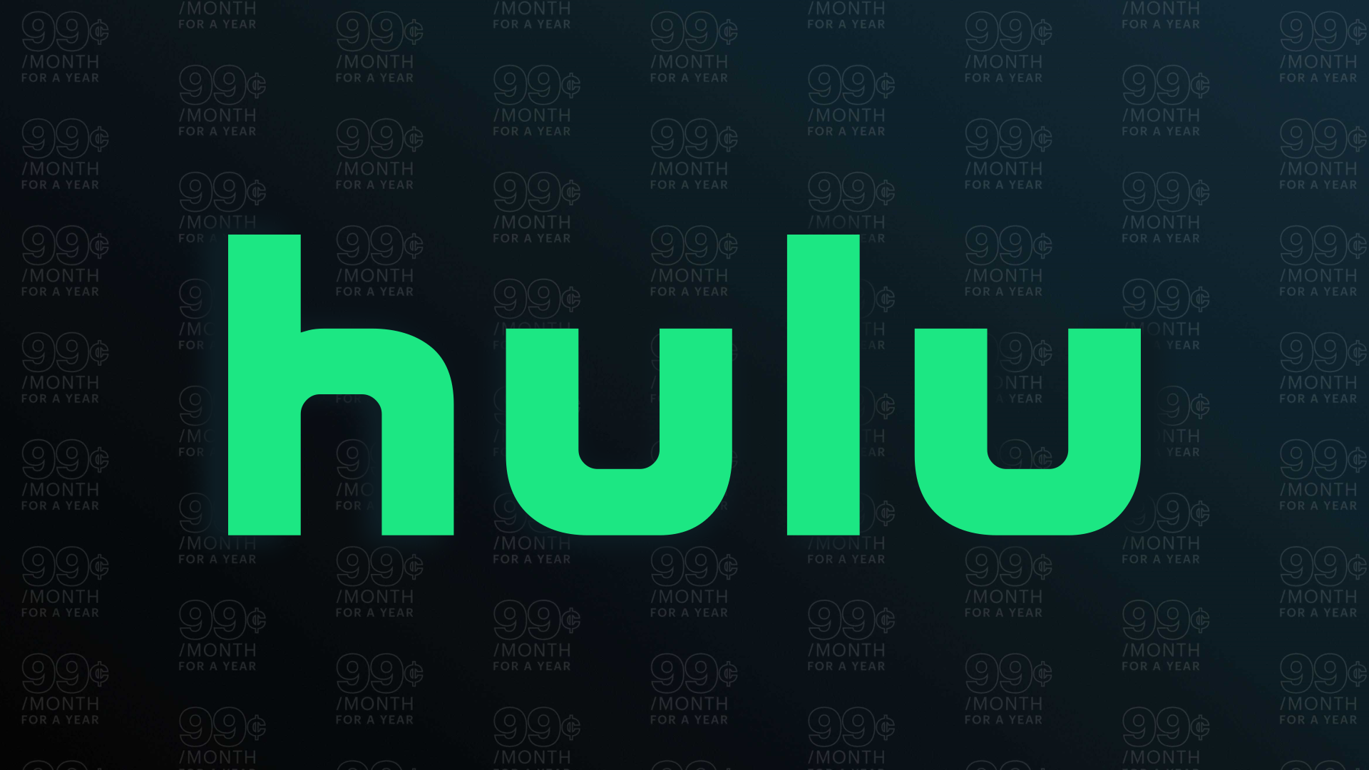 O logotipo verde do Hulu contra um fundo preto