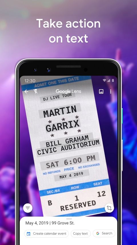 Google Lens showing how to set a notification from a text message