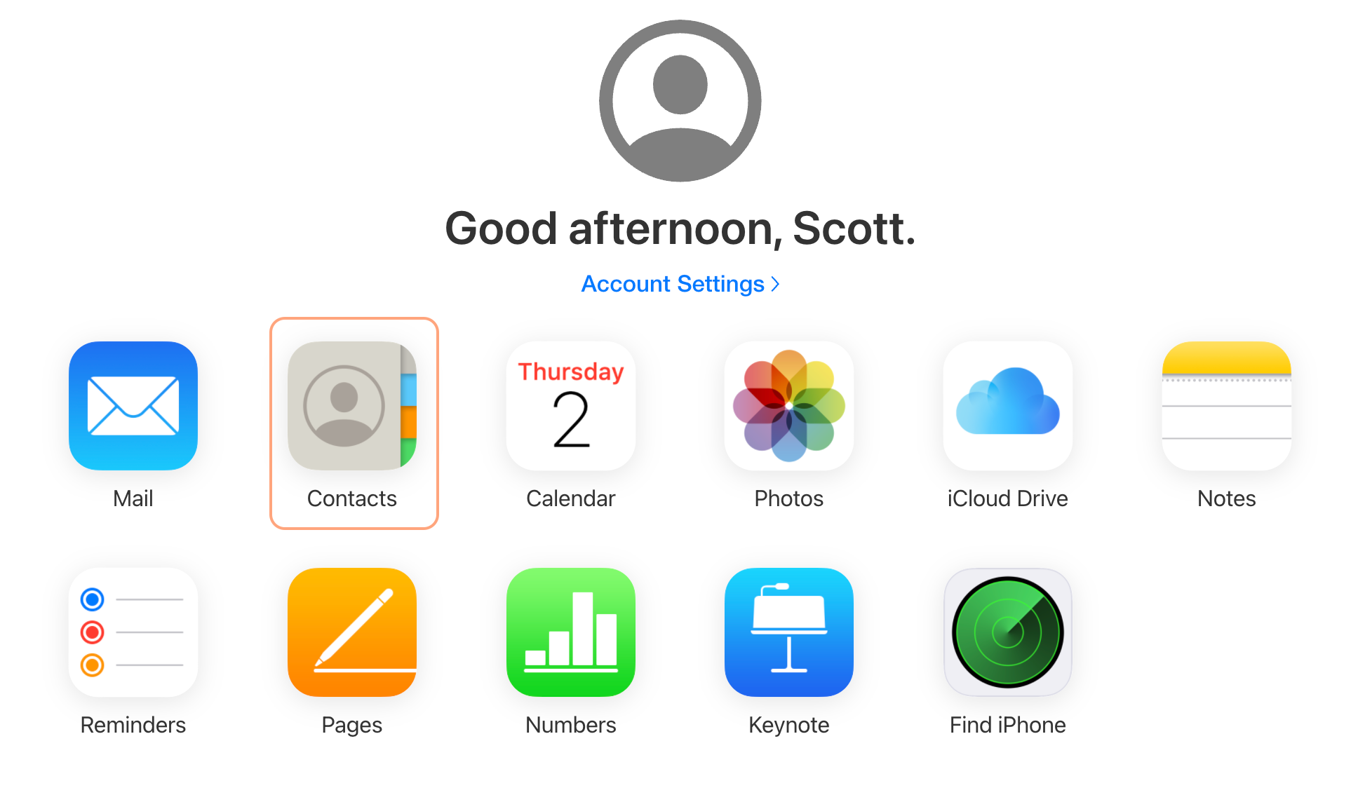 iCloud home apps in the browser version. 