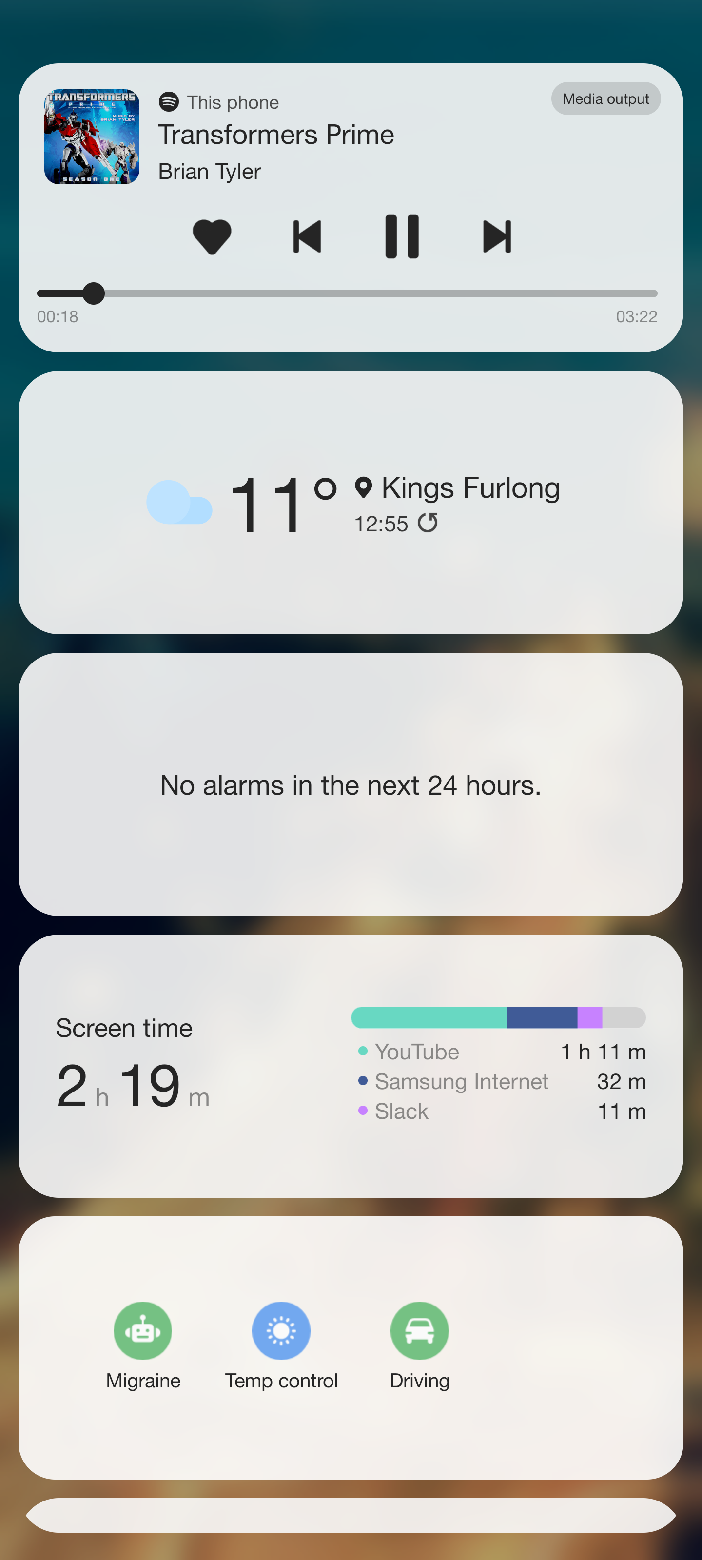 lock screen widgets in Samsung One UI