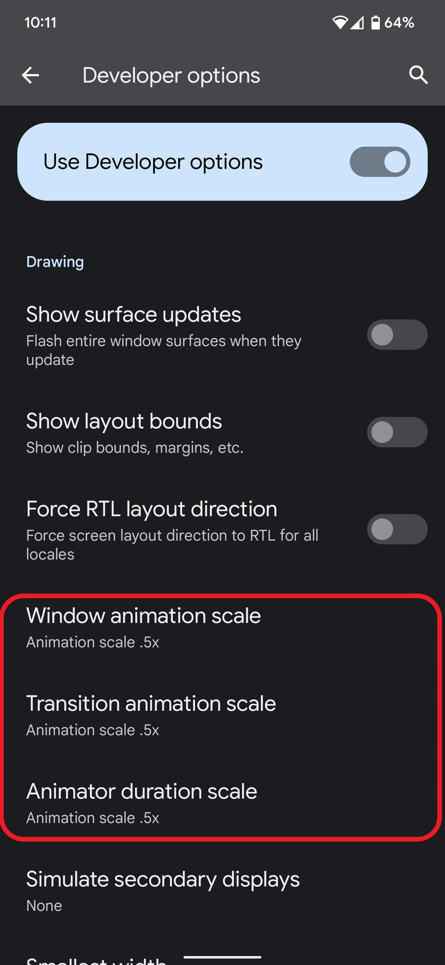 speed up animations on Android devices