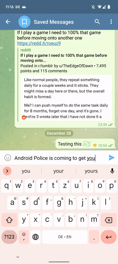 Telegram 84 Beta spoiler anim.gif?q=50&fit=crop&w=750&dpr=1 Android, nova atualidade, Reações, spoilers, Telegram, versão beta TecheNet Telegram beta - nova funcionalidade spoiler