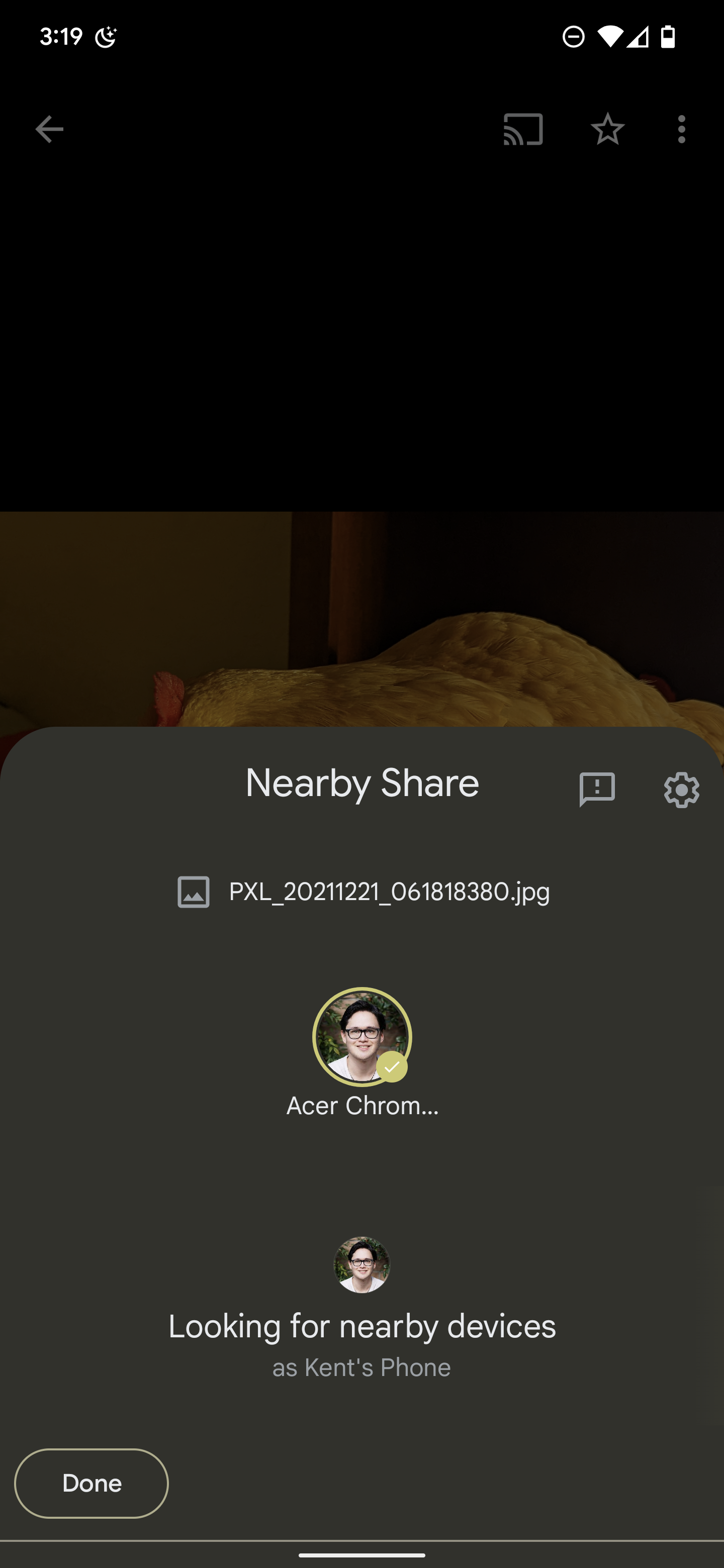 nearby sharing on an android device